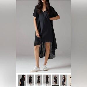 Vetta Convertible Slip Dress with Sheer Polka Dot Kimono/Dress Overlay